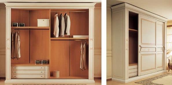 Art. 2004 Canova, Luxury wardrobe, with sliding doors, for classica style bedroom