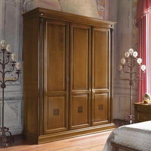 Art. 44583 Puccini, Wooden wardrobe with 3 doors, for hotels and villas