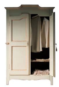 Genevi�ve BR.0751, Lacquered wardrobe with 2 doors, with an internal shelf, suitable for bedrooms in classic style