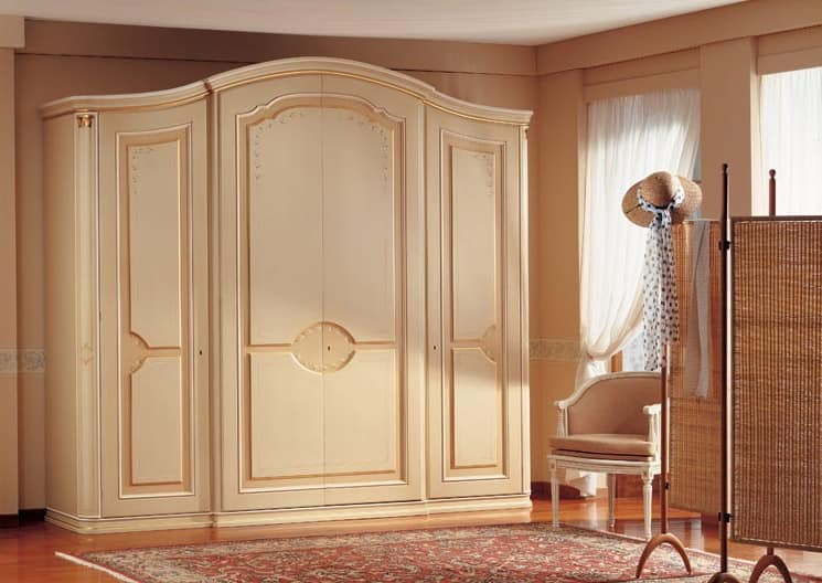 Raffaello, Luxury classic wardrobe, handmade decorations, for bedrooms furnishing
