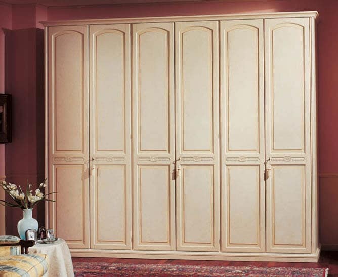 Sirio wardrobe, Wardrobe in paneled wood, 6 doors, for luxury hotels