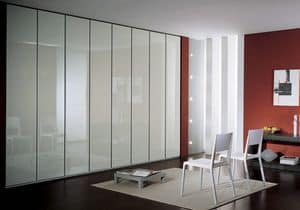 Wardrobe 4, Contemporary wardrobe, doors in white lacquered finish, with a contemporary design