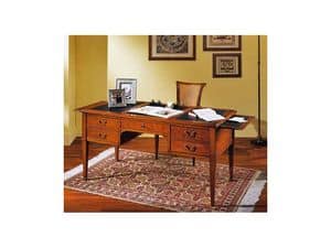 Adelaide classic desk, Writing desk made of cherry wood, for home and offices