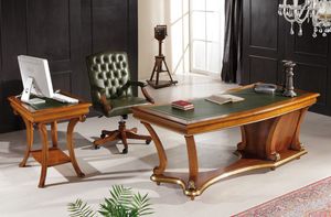 Art. 1250 LEATHER, Classic desk with leather top