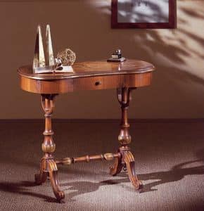 Art. 213, Writing desk in hand-carved wood, with drawer, classic style