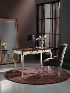 Art. H071 INLAID DESK, Classic desk with sinuous legs, inlaid