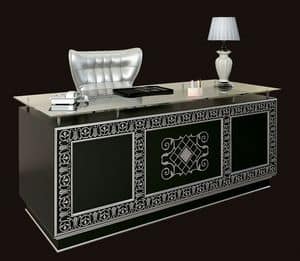 Desk 050, Elegant writing desk inlaid, in luxury classic style