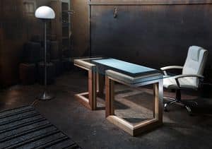 Elle Desk, Wooden and crystal desk, for Executive office