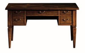 Empoli ME.0947, Walnut desk with 5 drawers, luxury classic style