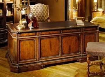Londa ME.0950, Walnut desk, leather top, for office in classic style