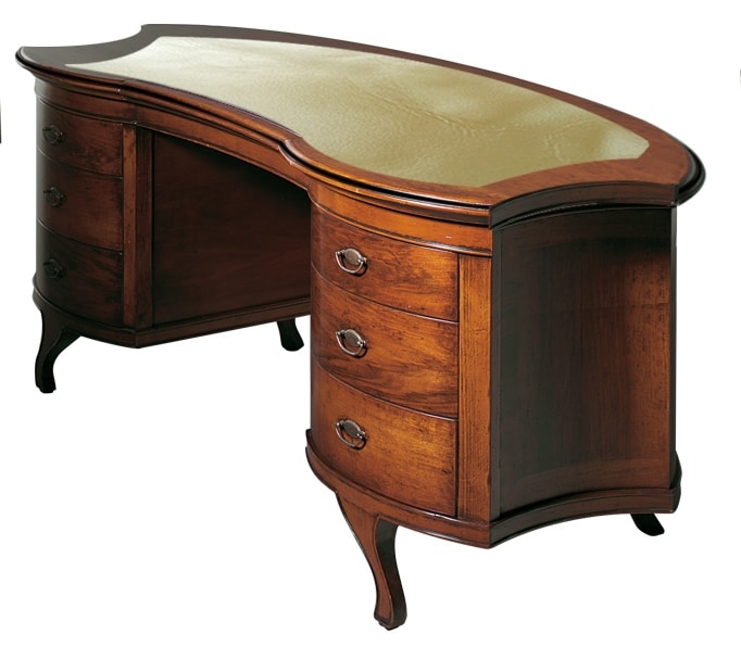 Menton VS.0218, Walnut bean-shaped desk, for elegant offices