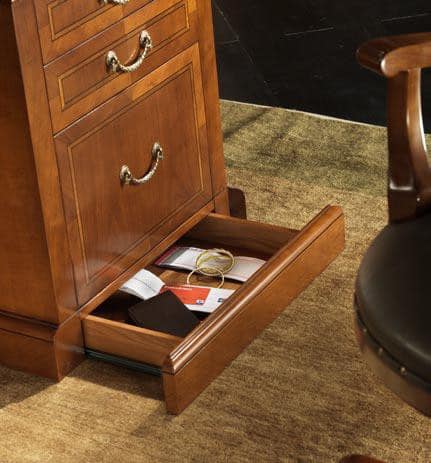 R 401, Executive desk in cherry wood, leather top, secret compartment