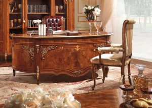 Reggenza Luxury X022, Elegant desk with leather insert on top