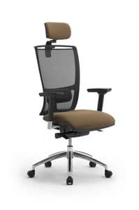 Cometa, Office chair with headrest, mesh backrest