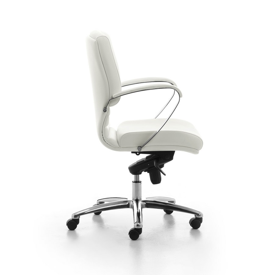 Digital Chrome 02, Directional upholstered chair with medium backrest for office