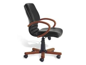 Digital Wood 02, Executive chair, wooden base, for office