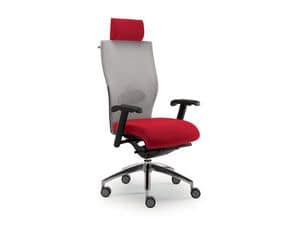 Ego Lux high executive 53402, Ergonomic armchair for offices, with headrest
