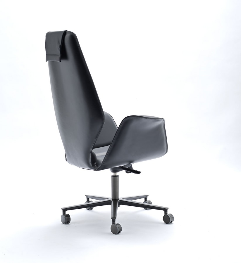 Fosca Big Tall ABW, Executive office chair, with high leather back