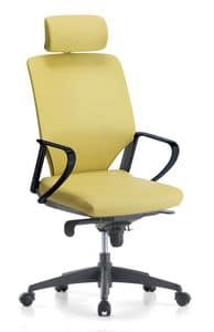 Karina Soft 01 PT, Executive chair with adjustable headrest, for office