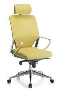 Karina Soft ALU 01 PT, Managerial chair with headrest, for office