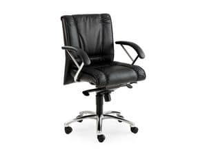 Lido executive 50830, Office chair on castors, leather upholstery
