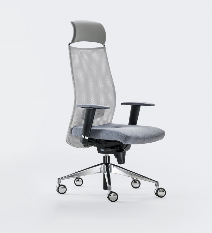 LINK, Office chair, stretch mesh backrest, confortable and customizable