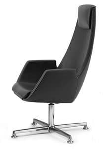 NUBIA 2924, Chair with headrest, dual-line stitching, for office