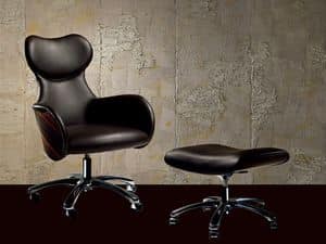 PO33 Cartesio armchair, Adjustable armchair with a sleek shape, for the office
