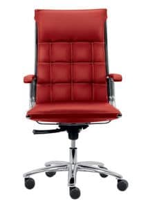 TAYLORD 12000, Office chair with seat and backrest padded with leather