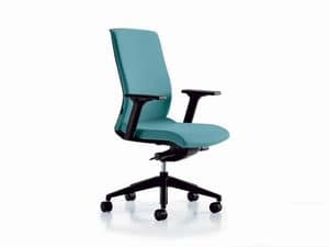 Ten, Chair on rubber wheels, nylon base, for offices