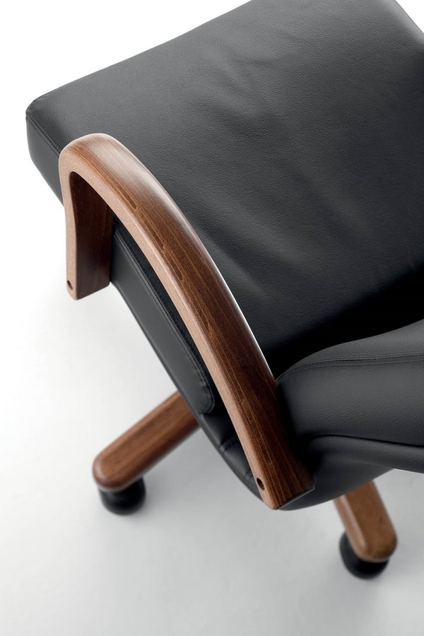 UF 530 / A - WOOD, Directional office chair, with elegant wooden structure