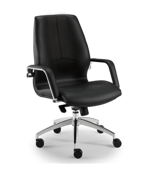 Office Armchair With Upholstered Tall Backrest Idfdesign