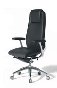 Black or White, Directional padded chair with wheels for office