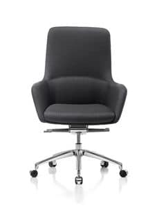 Darwin mid, Directional chair with castors, for modern office