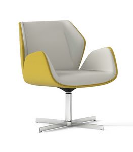 HAIKU, Swivel armchair with 4-spoke aluminum frame
