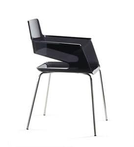 B32 4L, Chair with nylon shell, contemporary design, metal base