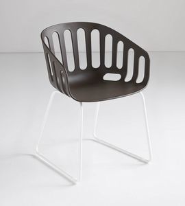 Basket Chair ST, Sled base armchair in technopolymer