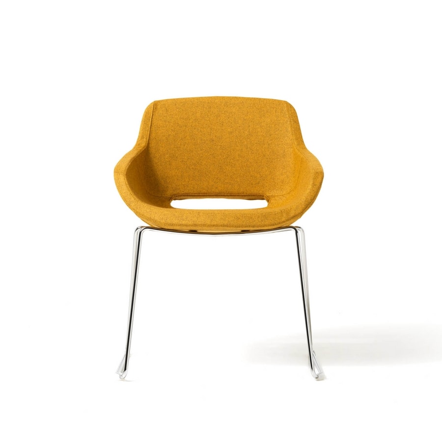 Clea Plus sled base, Padded armchair, with sled base, for office and contract