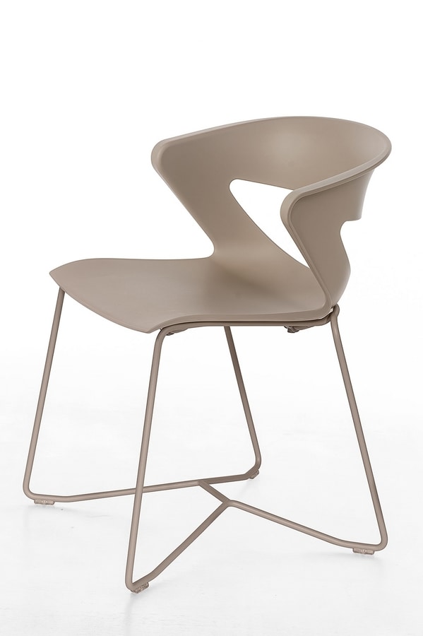 Kicca, Metal chair, stackable, perforated back