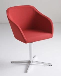 Plaza L, Armchair upholstered in fabric with metal base