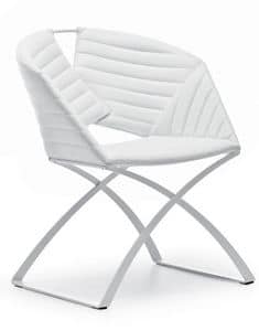Portofino S, Upholstered chair with metal structure