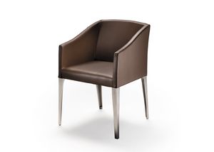 270, Small armchair in metal and leather