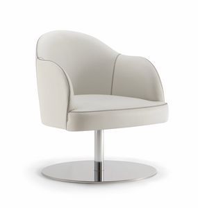 CHICAGO ARMCHAIR 015 P F, Armchair with round metal base