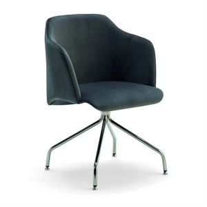 Diva G, Armchair with swivel metal base