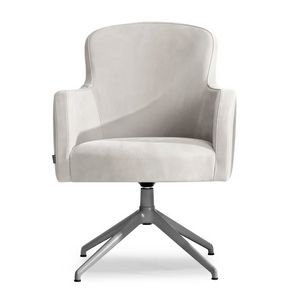 Euforia 00133, Armchair with swivel aluminum base