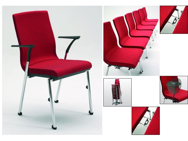 Flair 17/1A, Stacking chair with docking system, for conference