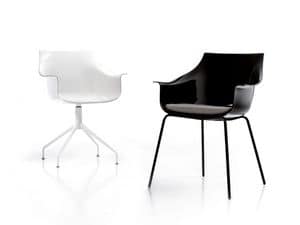 Kab plastic, Armchair with metal structure, polycarbonate shell, for waiting room