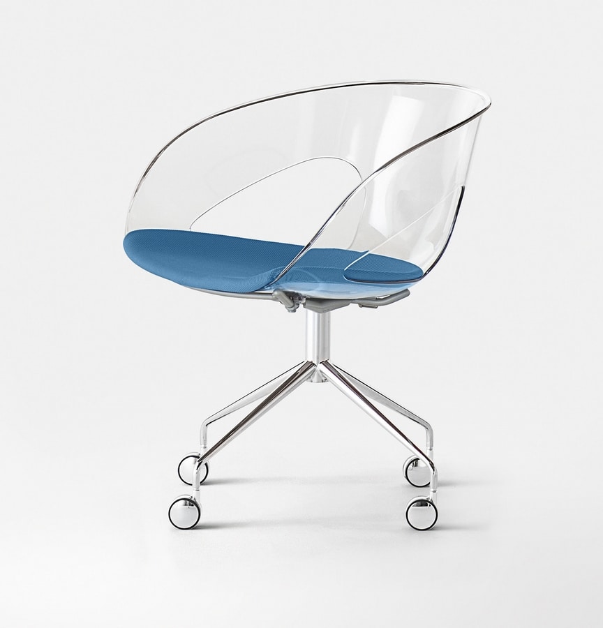 Krizia, Polycarbonate chair on metal chrome frame