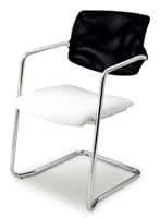 Laila 0587, Stackable chair with backrest in mesh, for office