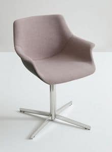 More UPH L, Armchair with metal base, seat covered with fabric